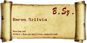Beros Szilvia névjegykártya